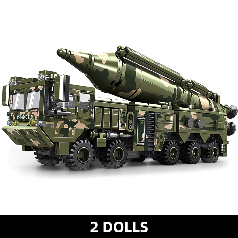 Missile Vehicle Building Blocks – Military Truck Launcher Model Set