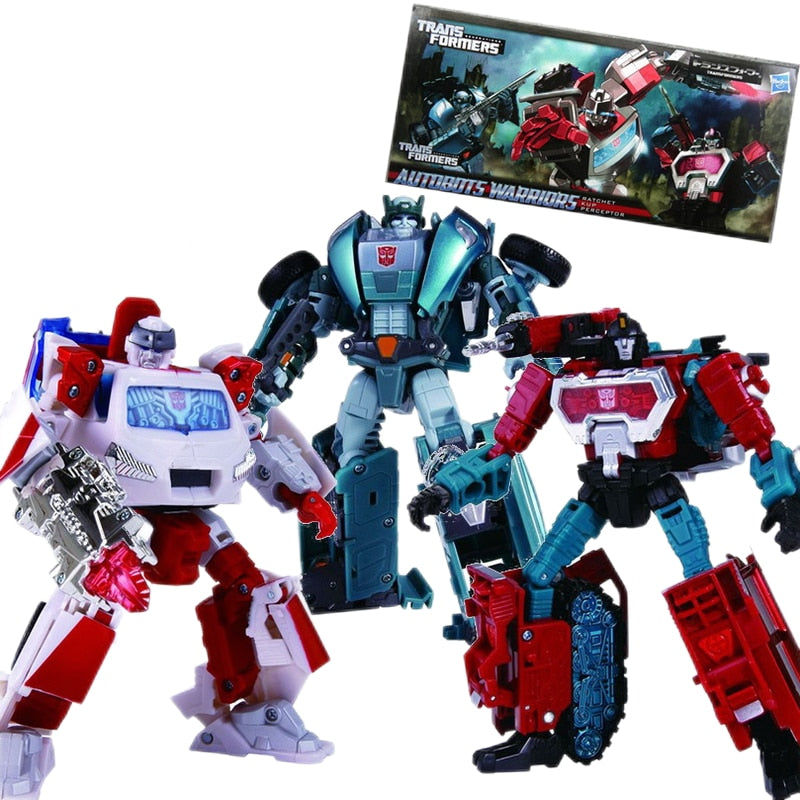 TAKARA TOMY Original Transformers AUTOBOTS WARRIORS RATCHET KUP PERCEPTOR Action Figure Robot Model Set