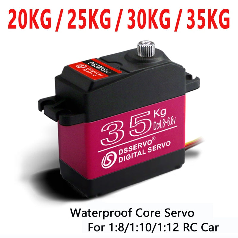 Dsservo High Precision Waterproof Servo with Metal Gears and Adjustable Arm for Ultimate RC Racing, 20Kg 25Kg 30Kg 35Kg Baja Servo For 1/8 1/10 Scale RC Cars