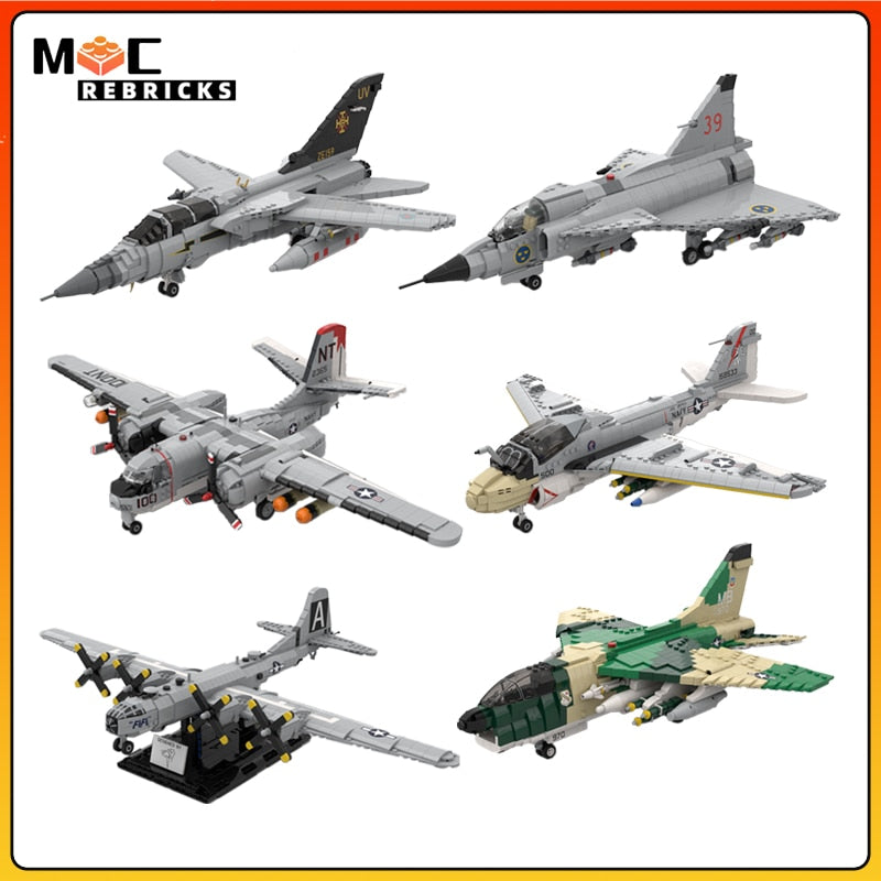 Classic Airforce & Military Brick Model Playsets by MOCREBRICKS: Iconic Planes Collection