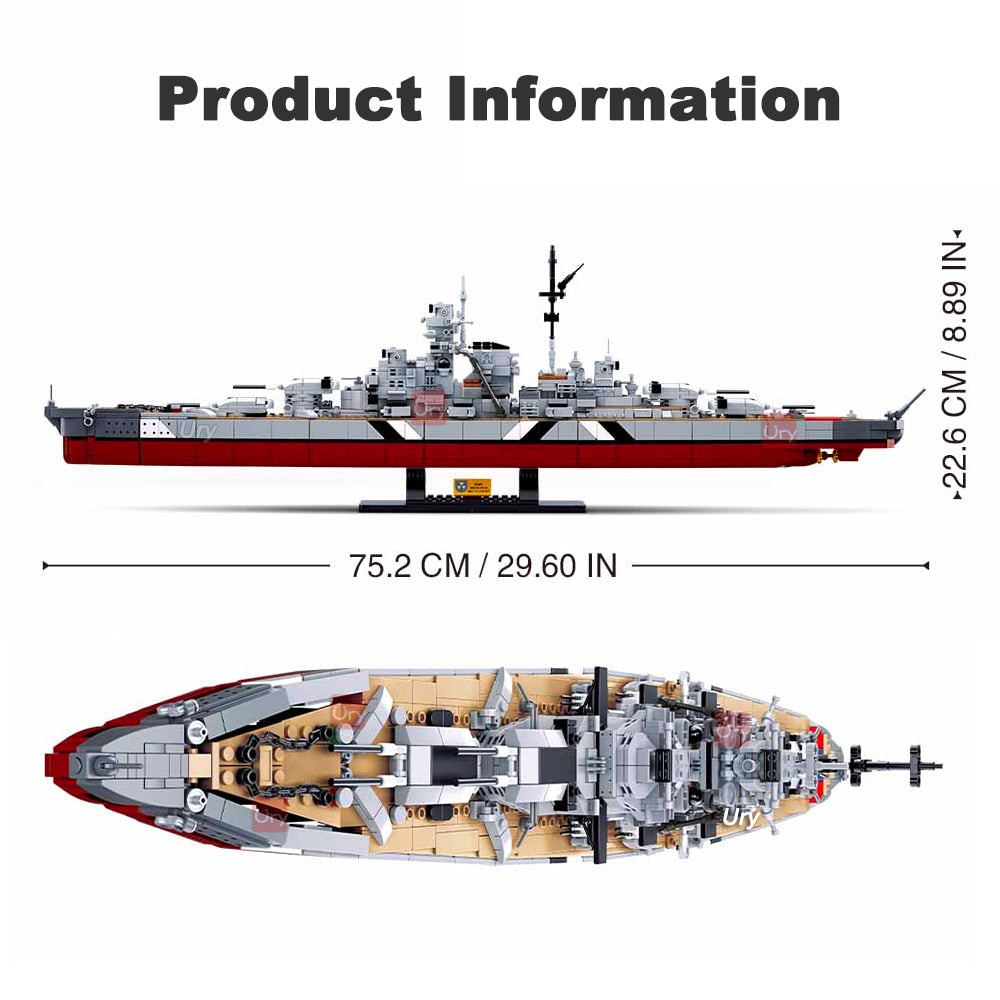 Sluban 2in1 Tirpitz & Bismarck Battleship Fleet Model Brick Set