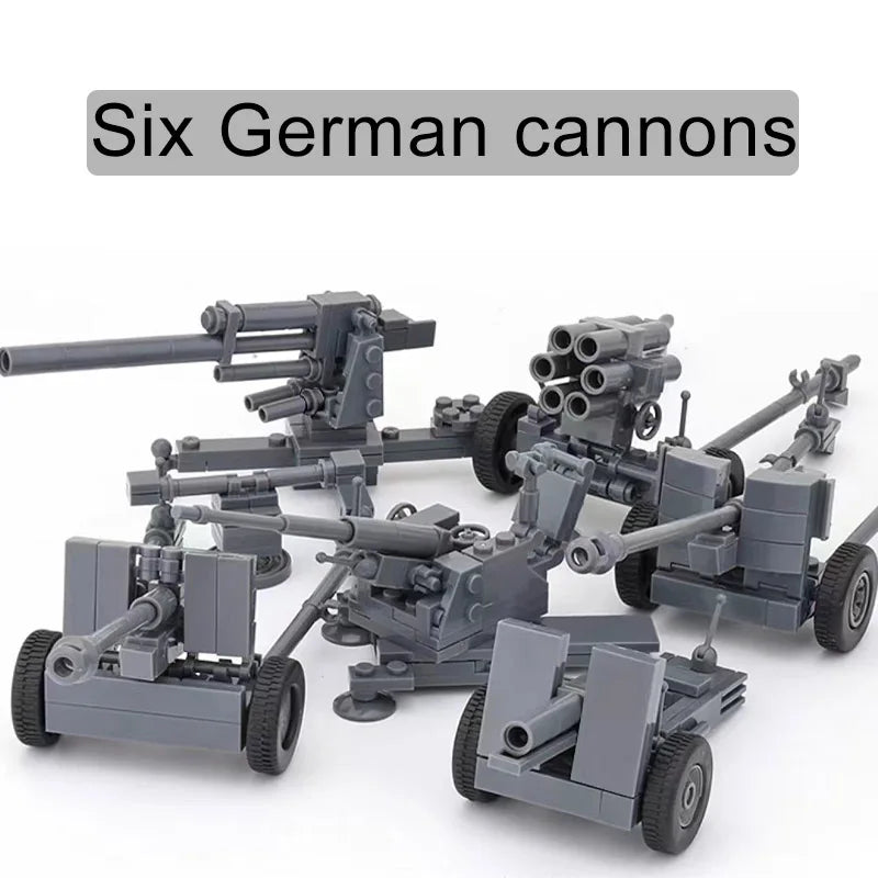 Military Series Battle Gun & Cannon Building Blocks – WW2 Army Artillery Collection
