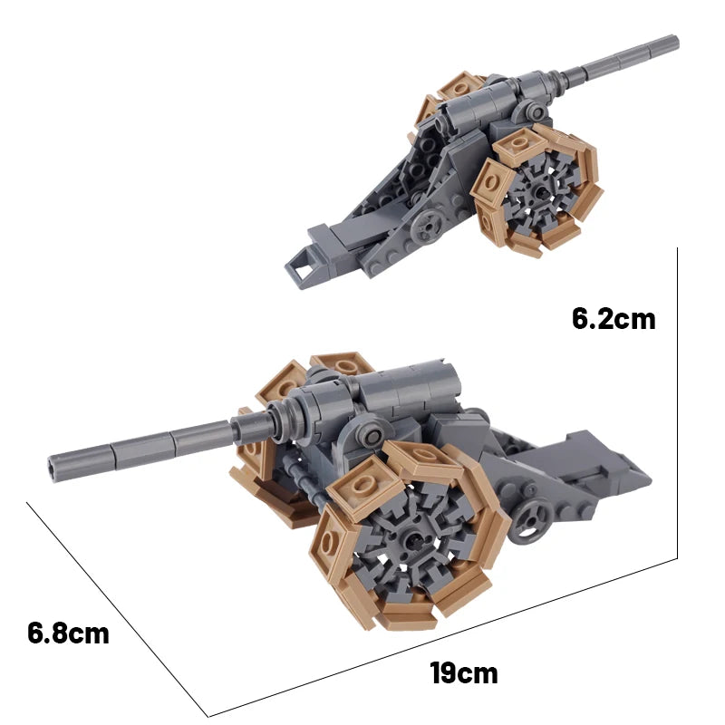 Military Series Battle Gun & Cannon Building Blocks – WW2 Army Artillery Collection
