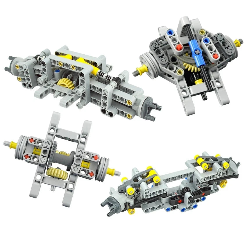 High-Tech Wheels & Gears for Block RC and Brick Motor Car Model Kits