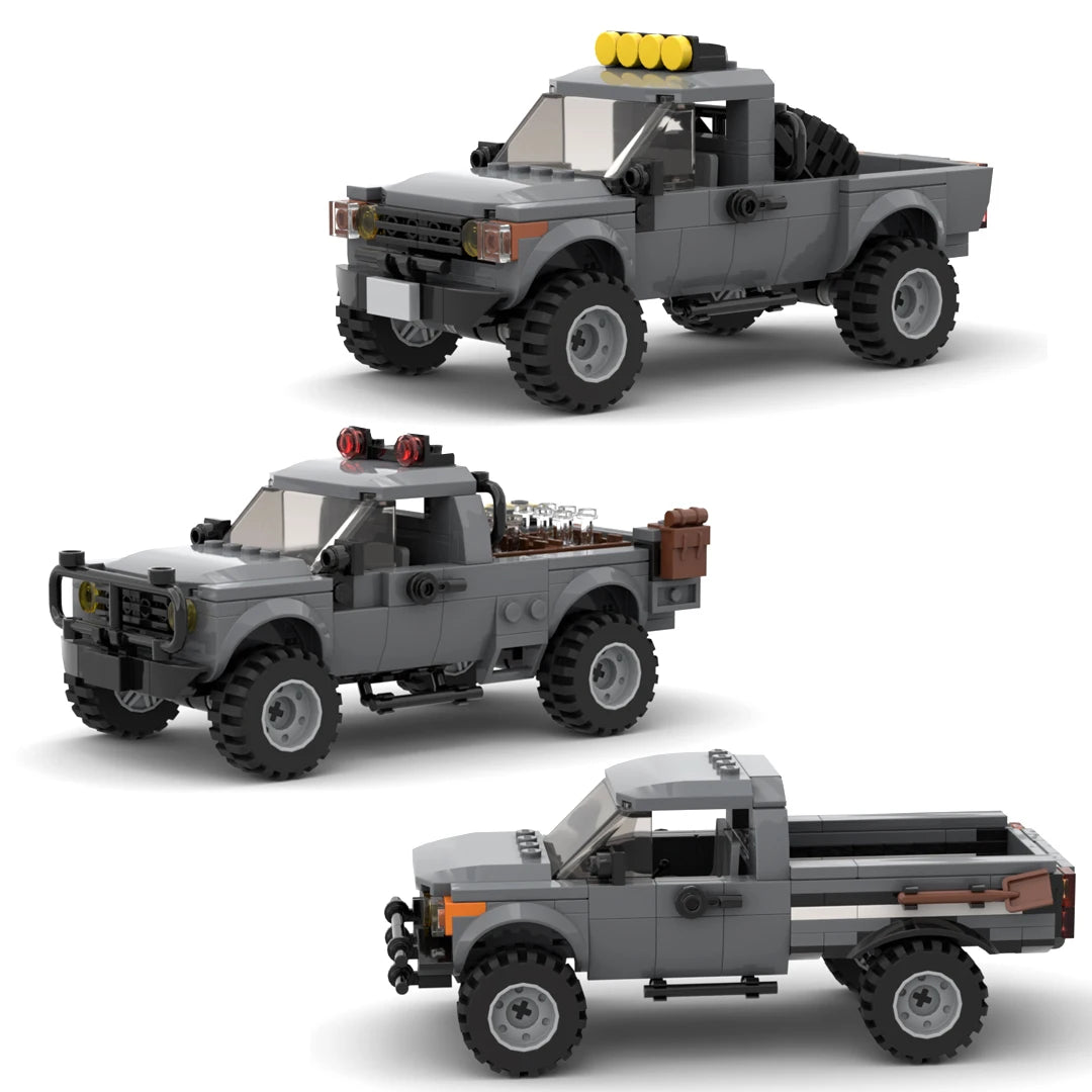 MOC Building Block Military Pickup Off-road Vehicle Model Weapon Transport Truck DIY Education Brick Toy for Boys