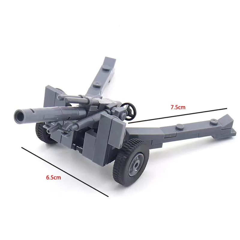 Military Series Battle Gun & Cannon Building Blocks – WW2 Army Artillery Collection