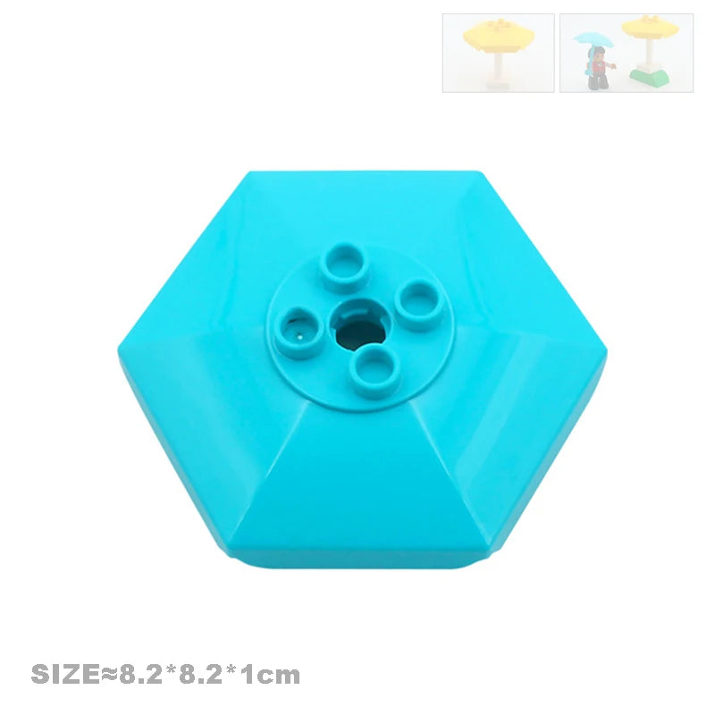Big Particles Building Blocks House Parts Accessory Window Wall Roof Construction Assemble Duplo Brick Educational Toys For Kids