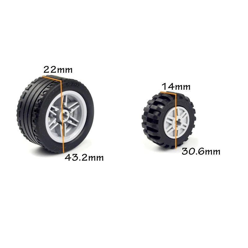 Leduo High-Tech Wheels & Gears for Block RC and Motor Car Model Kits