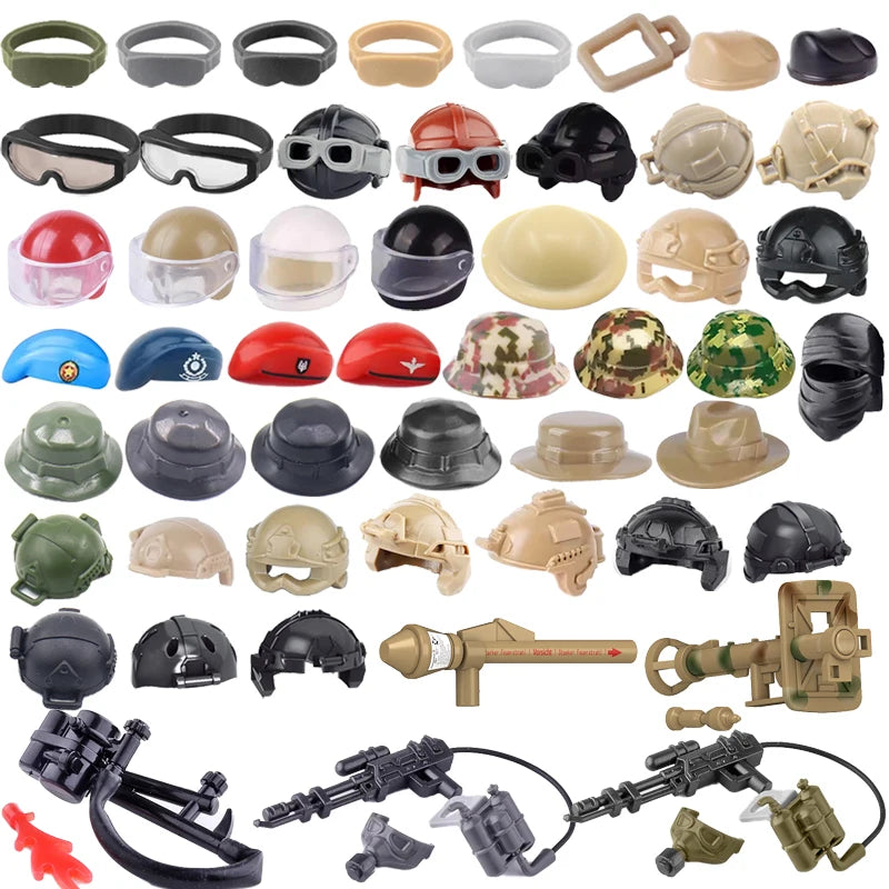 Military Building Blocks – Weapon Accessories, Helmets, and Supply Crates