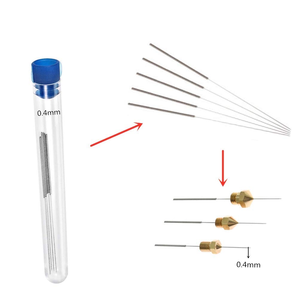 10PCS Stainless Steel Nozzle Cleaning Needles for MK8 V6 Nozzles Through Holes 0.15-0.8mm 3D Printer Parts