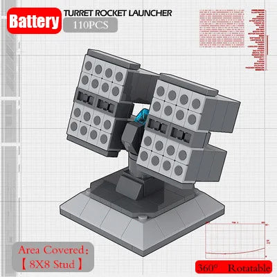 Military Base Defense Building Blocks – Missile Launcher, Supply Containers & Industrial Modules