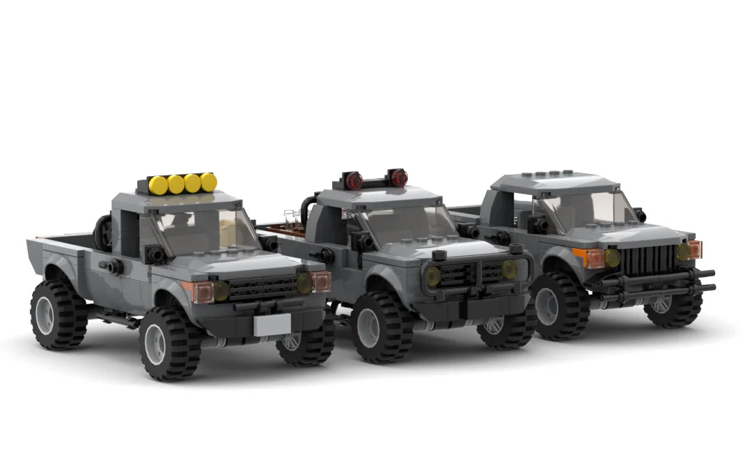 MOC Building Block Military Pickup Off-road Vehicle Model Weapon Transport Truck DIY Education Brick Toy for Boys