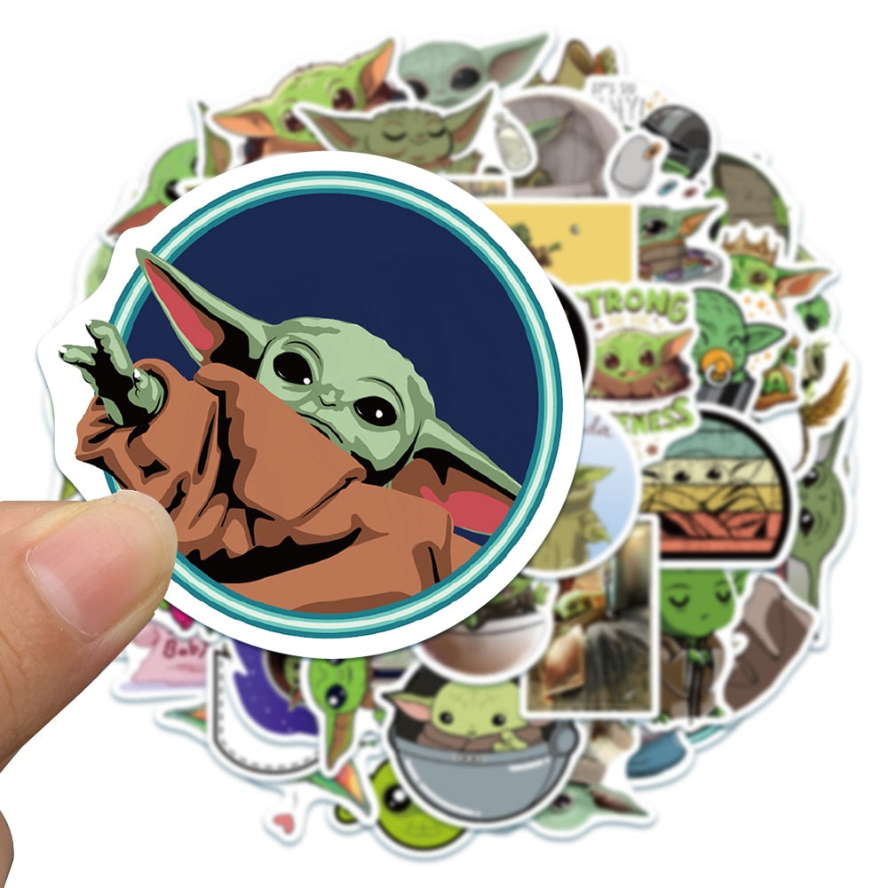 10/50PCS Star Wars The Mandalorian Baby Yoda Stickers, 10/50pc