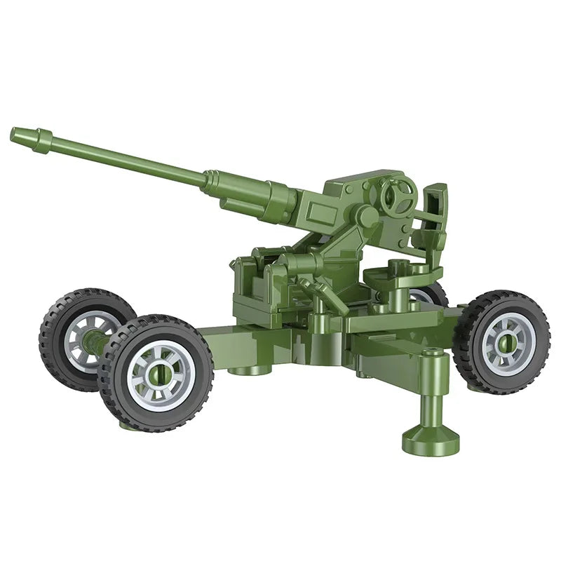 Military Series Battle Gun & Cannon Building Blocks – WW2 Army Artillery Collection