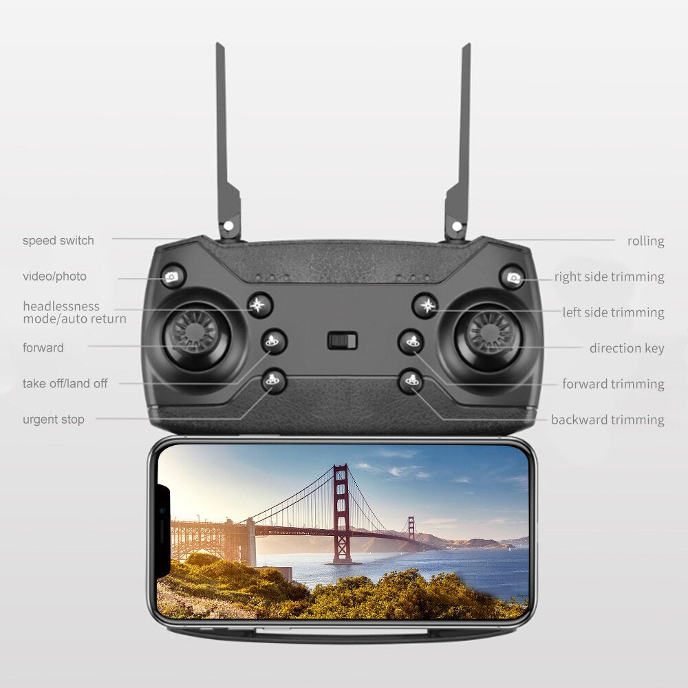 New 2023 E88Pro RC Drone 4K With 1080P Wide Angle HD Camera + Foldable