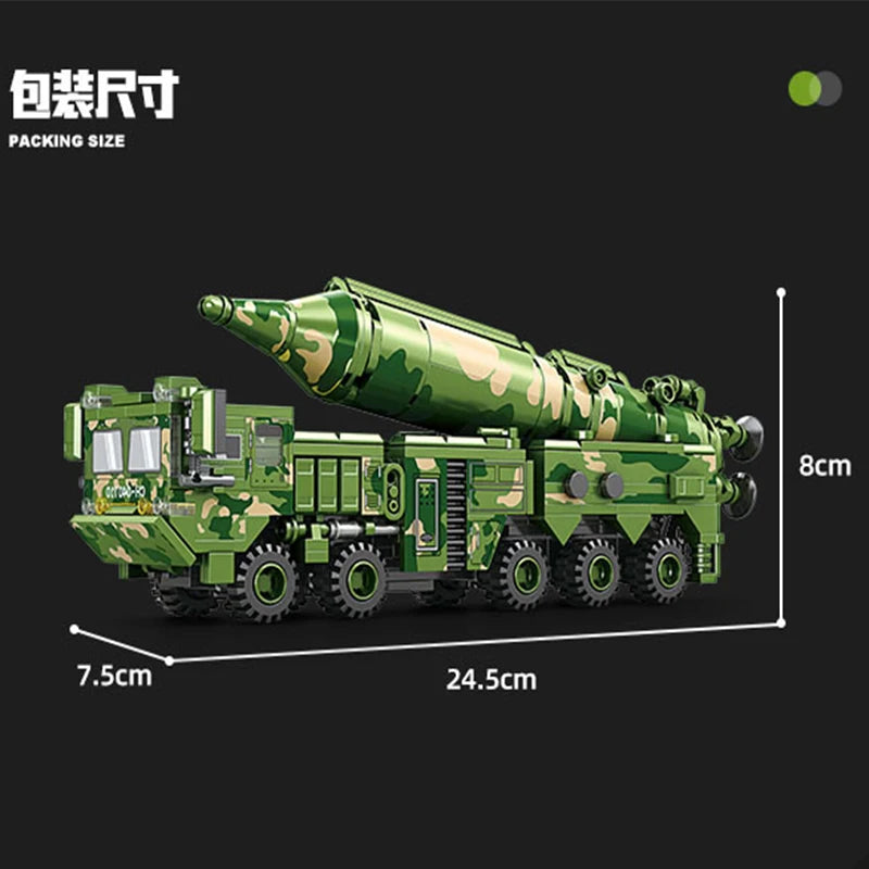 Missile Vehicle Building Blocks – Military Truck Launcher Model Set
