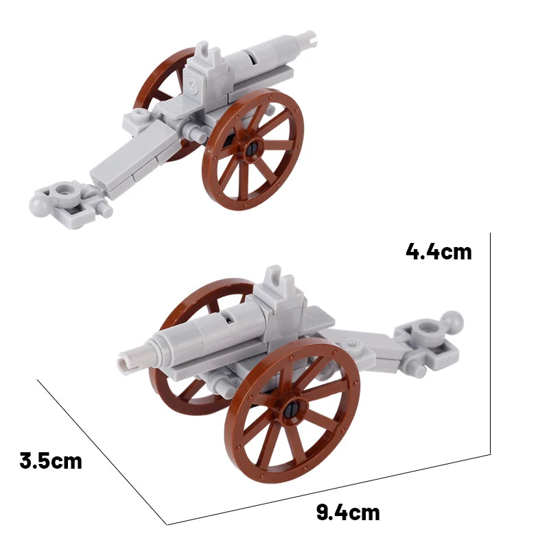 Military Series Battle Gun & Cannon Building Blocks – WW2 Army Artillery Collection