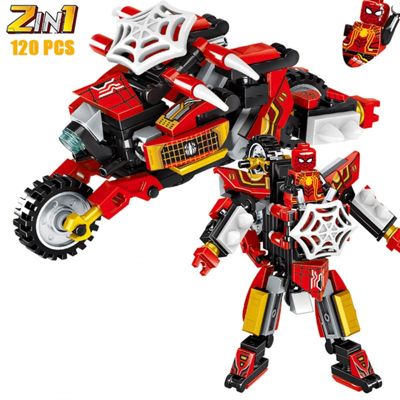 Marvel Superhero and Villain 2 in 1 Transforming Brick Model Playsets