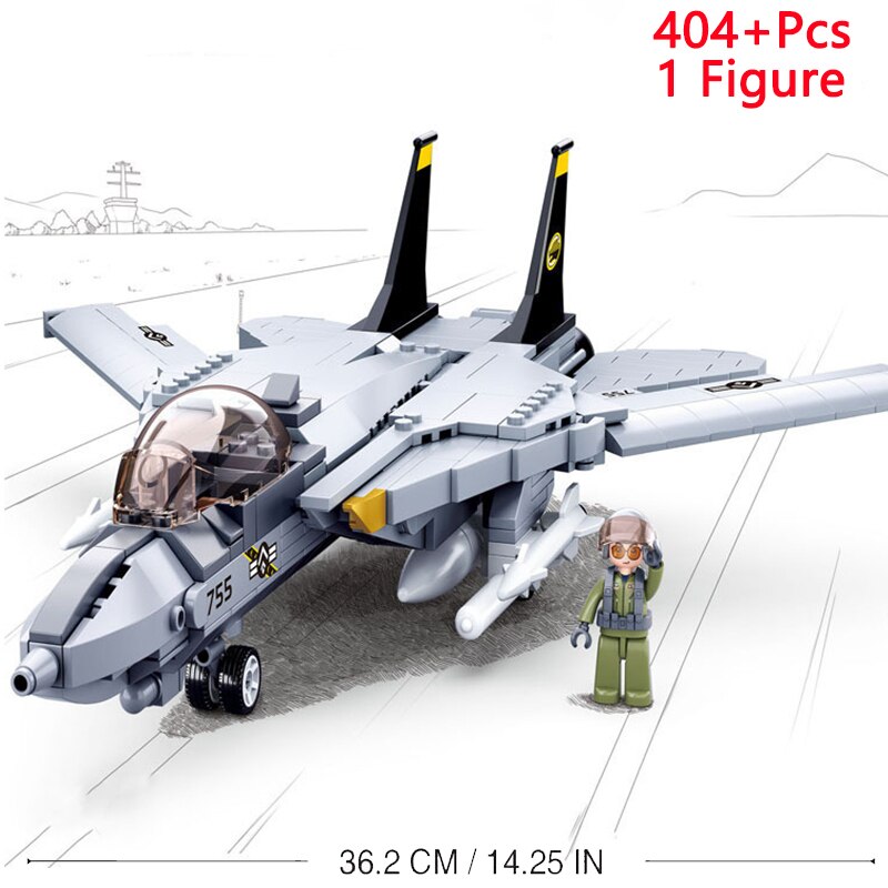 Military Aircraft Brick Model Collection - Classic to Modern Combat Aircraft Block Playsets