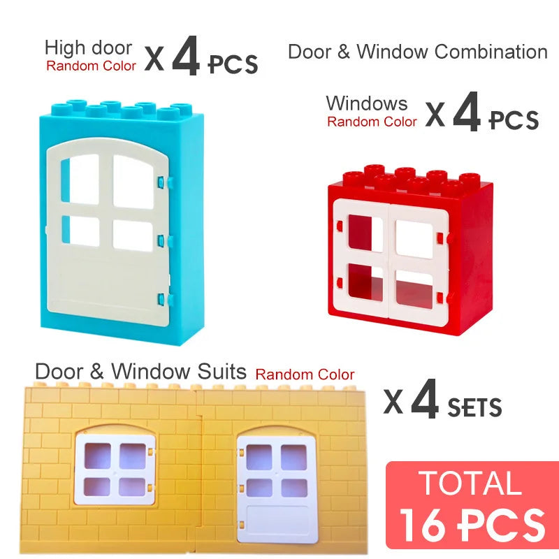 Colorful DIY Building Blocks – Big Size Bulk Bricks, Cars, Animals & Base Plates