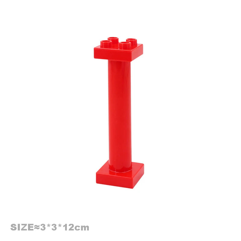 Big Particles Building Blocks House Parts Accessory Window Wall Roof Construction Assemble Duplo Brick Educational Toys For Kids