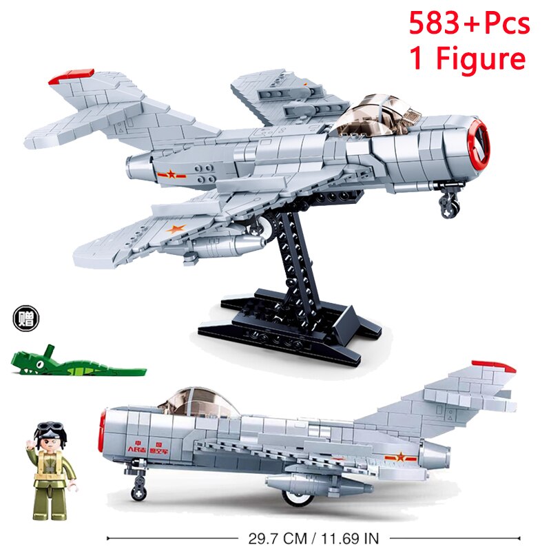 Military Aircraft Brick Model Collection - Classic to Modern Combat Aircraft Block Playsets