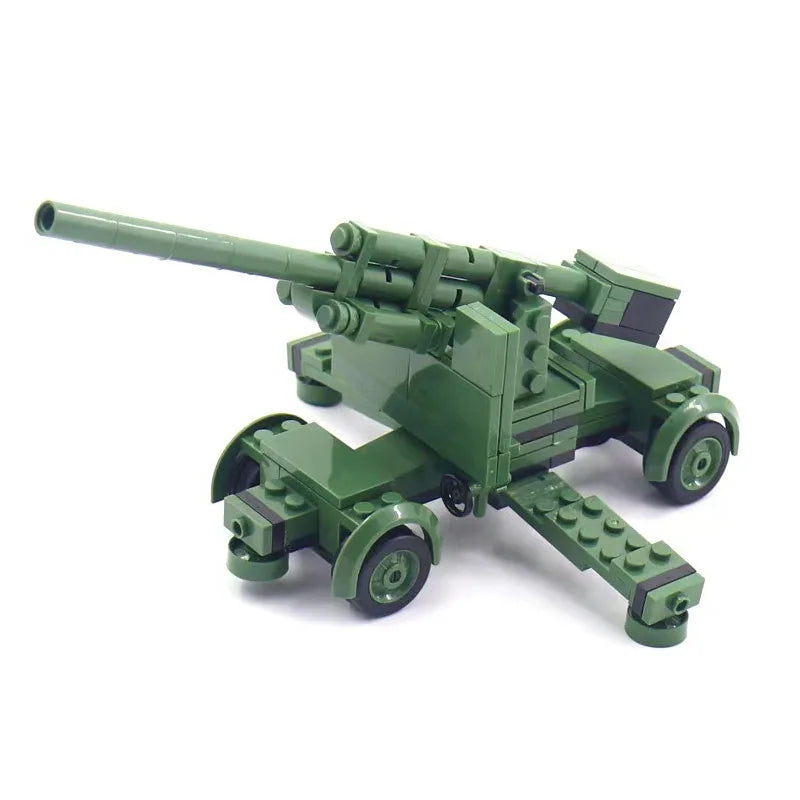 Military Series Battle Gun & Cannon Building Blocks – WW2 Army Artillery Collection