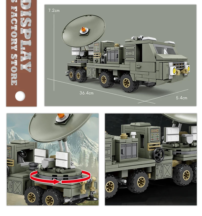 NEW Military Truck Building Blocks DIY Army Missile Vehicle MOC Bricks 3D Model Kit Puzzle Children Toys Adult Kid Birthday Gift