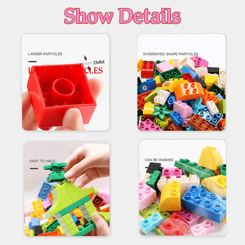 Colorful DIY Building Blocks – Big Size Bulk Bricks, Cars, Animals & Base Plates