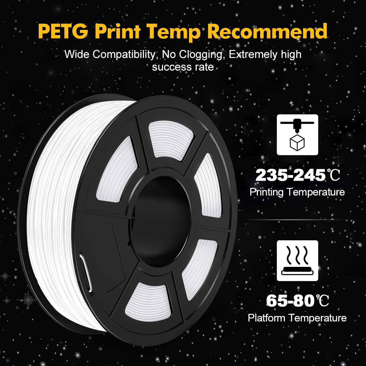 SUNLU PETG 3d Filament 1.75mm For 3D Printer PETG Filament 5rolls/set +/-0.02mm - Xclusive Collectibles