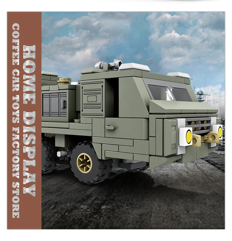 NEW Military Truck Building Blocks DIY Army Missile Vehicle MOC Bricks 3D Model Kit Puzzle Children Toys Adult Kid Birthday Gift