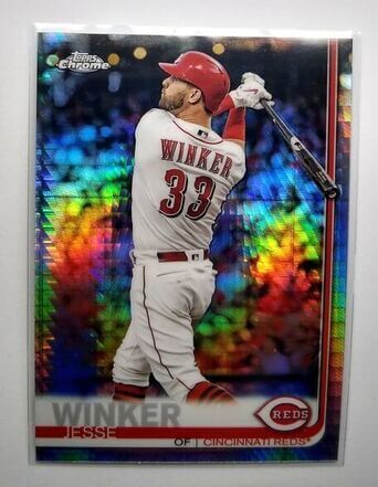 2019 Topps Chrome Jesse Winker Prism Refractor Baseball Card_1a simple Xclusive Collectibles