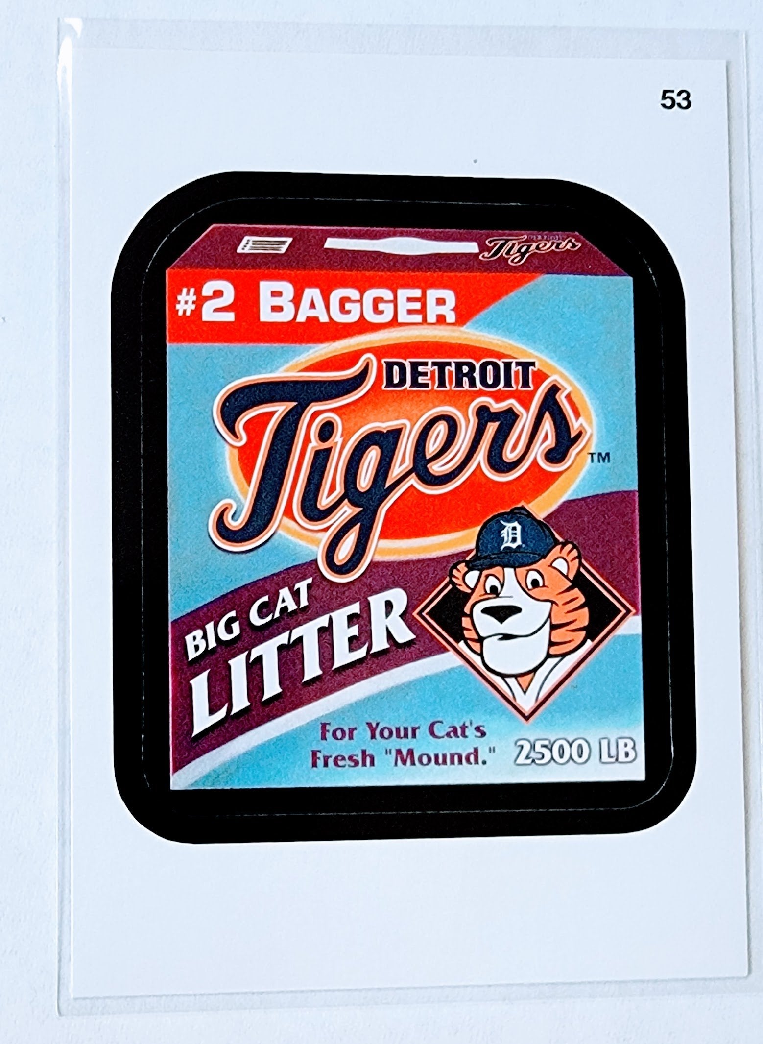 2016 Topps MLB Baseball Wacky Packages Detroit Tigers Big Cat Litter Sticker Trading Card MCSC1 simple Xclusive Collectibles