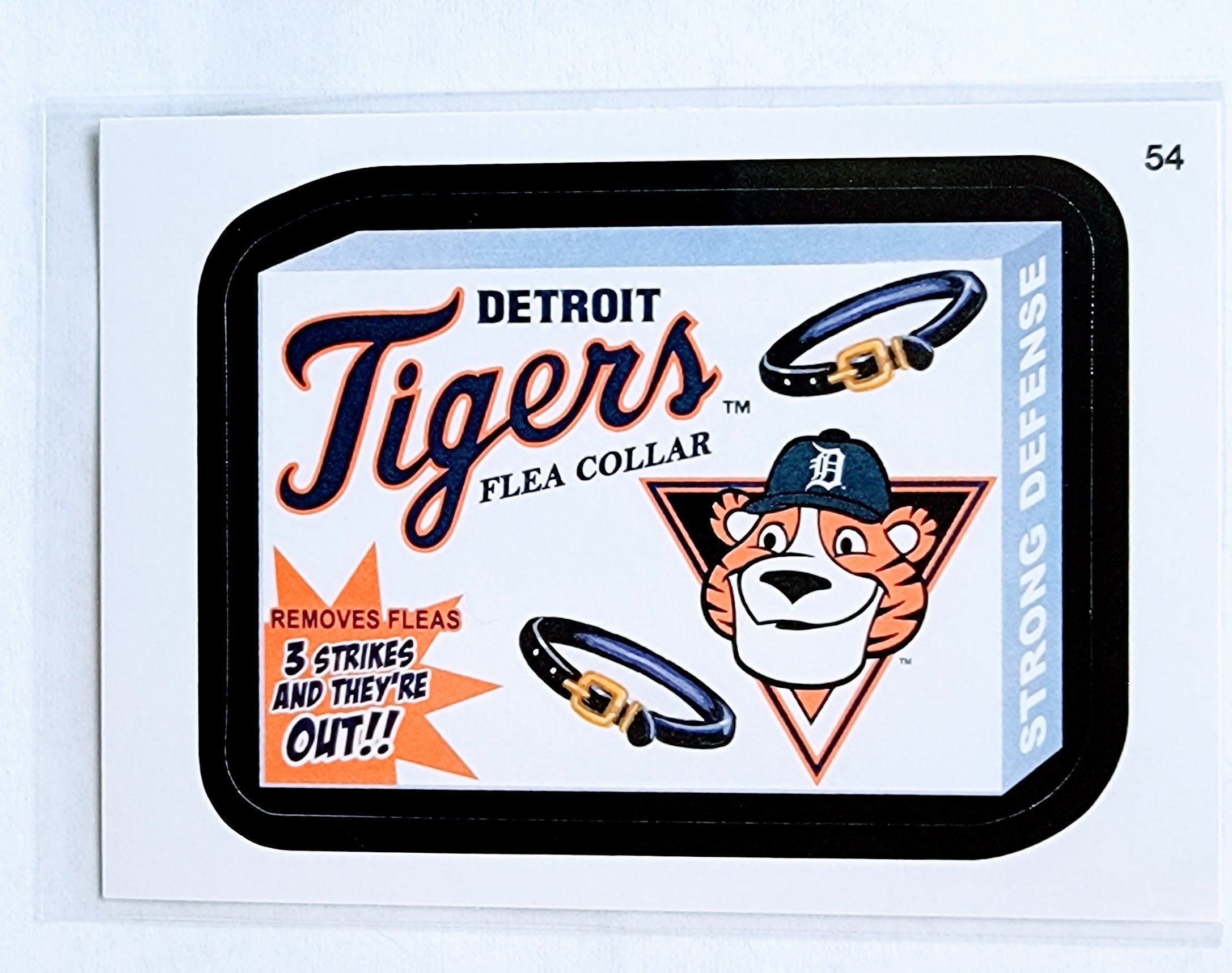 2016 Topps MLB Baseball Wacky Packages Detroit Tigers Flea Collar Sticker Trading Card MCSC1 simple Xclusive Collectibles