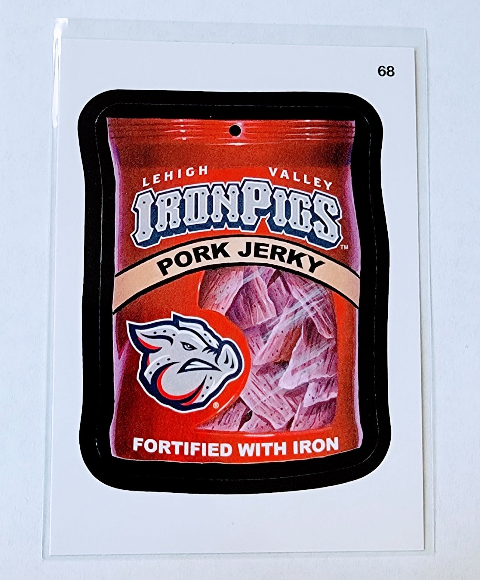 2016 Topps MLB Baseball Wacky Packages Iron Pigs Pork Jerky Sticker Trading Card MCSC1 simple Xclusive Collectibles