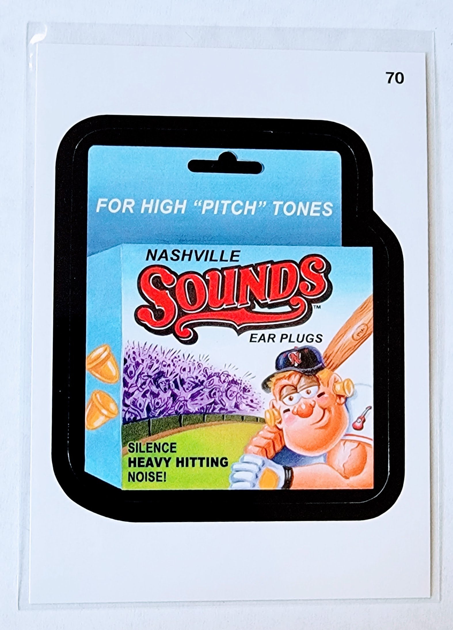 2016 Topps MLB Baseball Wacky Packages Nashville Sounds Ear Plugs Sticker Trading Card MCSC1 simple Xclusive Collectibles