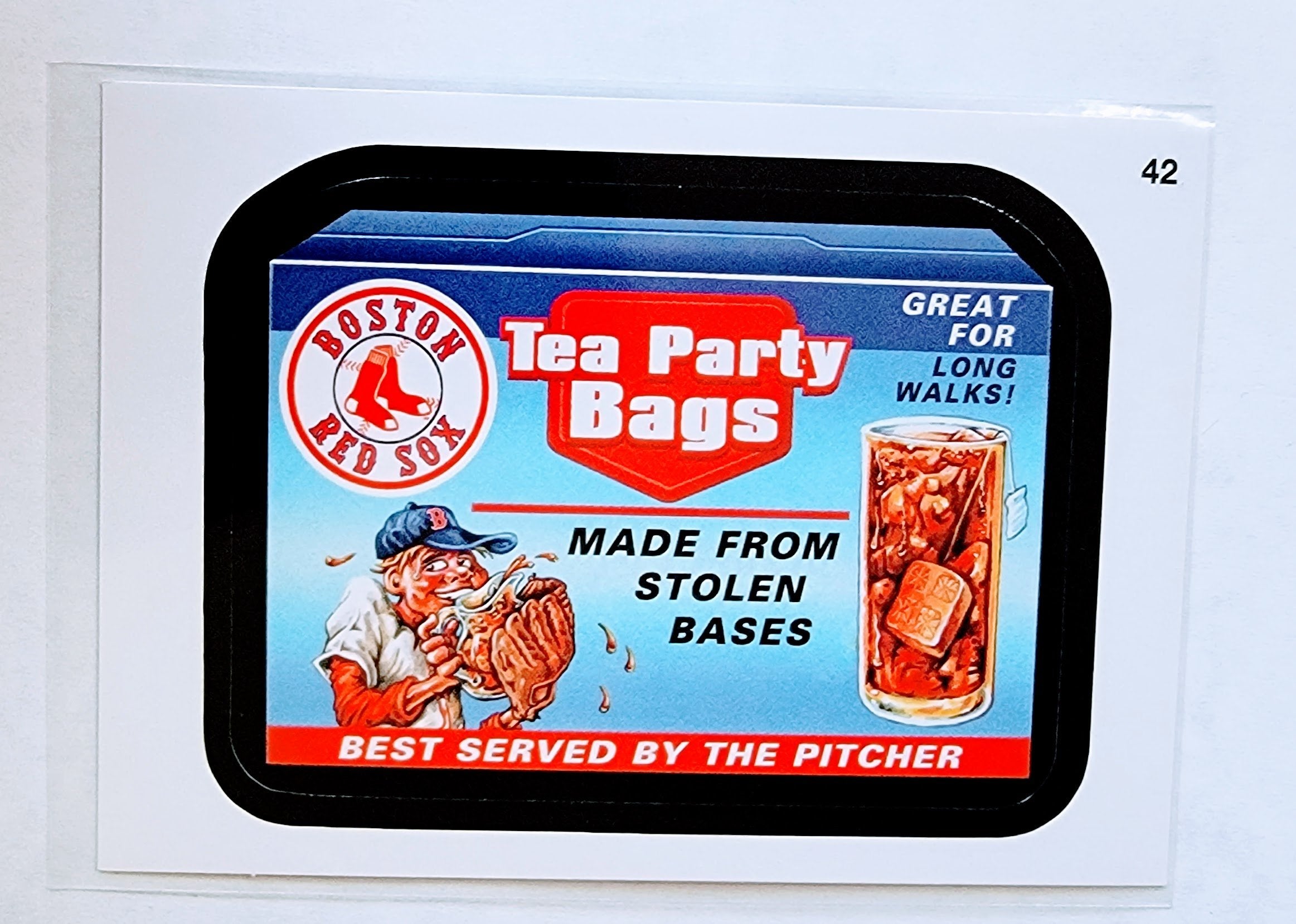 2016 Topps MLB Baseball Wacky Packages Boston Tea Party Bags Sticker Trading Card MCSC1 simple Xclusive Collectibles
