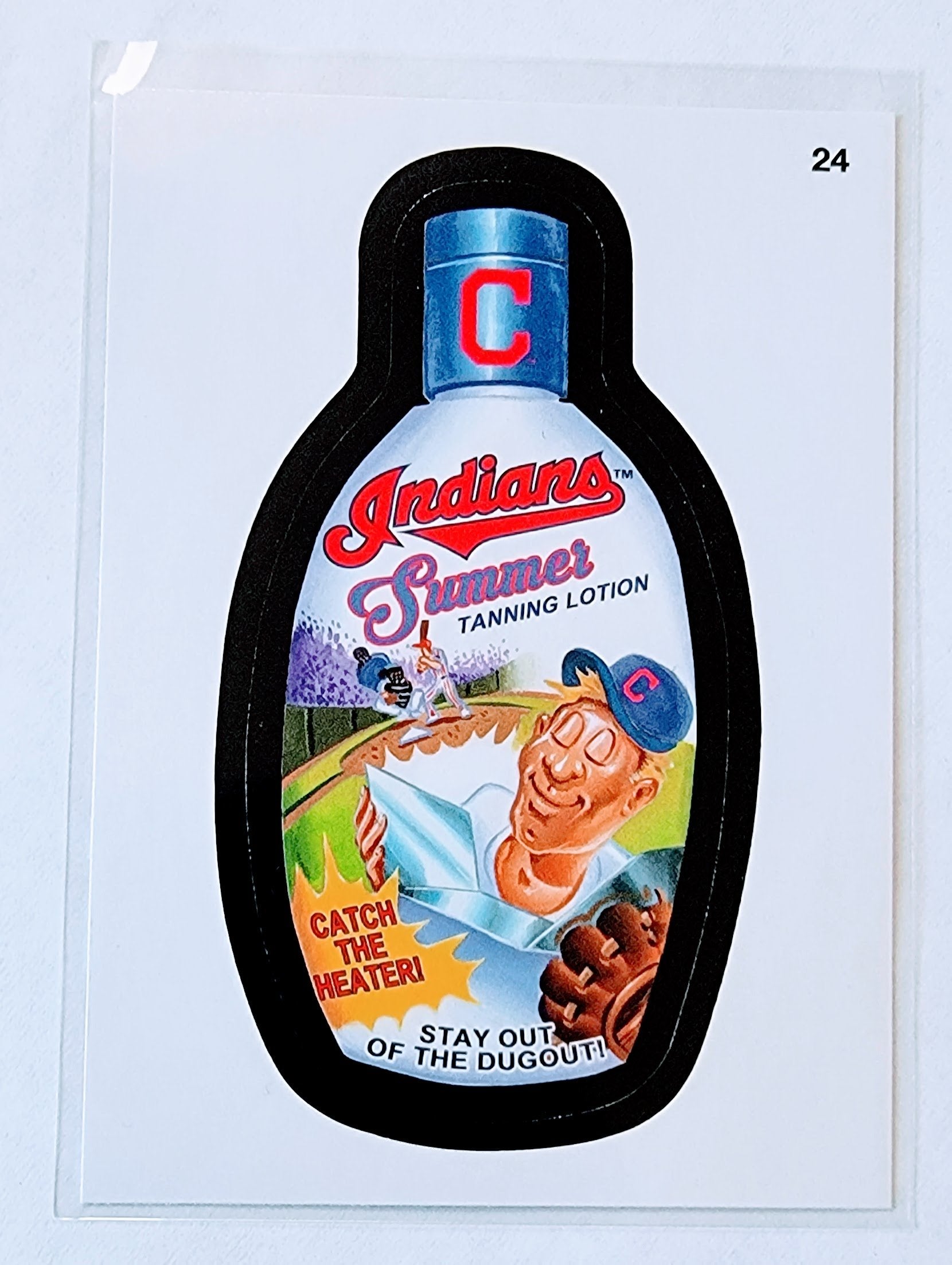 2016 Topps MLB Baseball Wacky Packages Indians Summer Tanning Lotion Sticker Trading Card MCSC1 simple Xclusive Collectibles