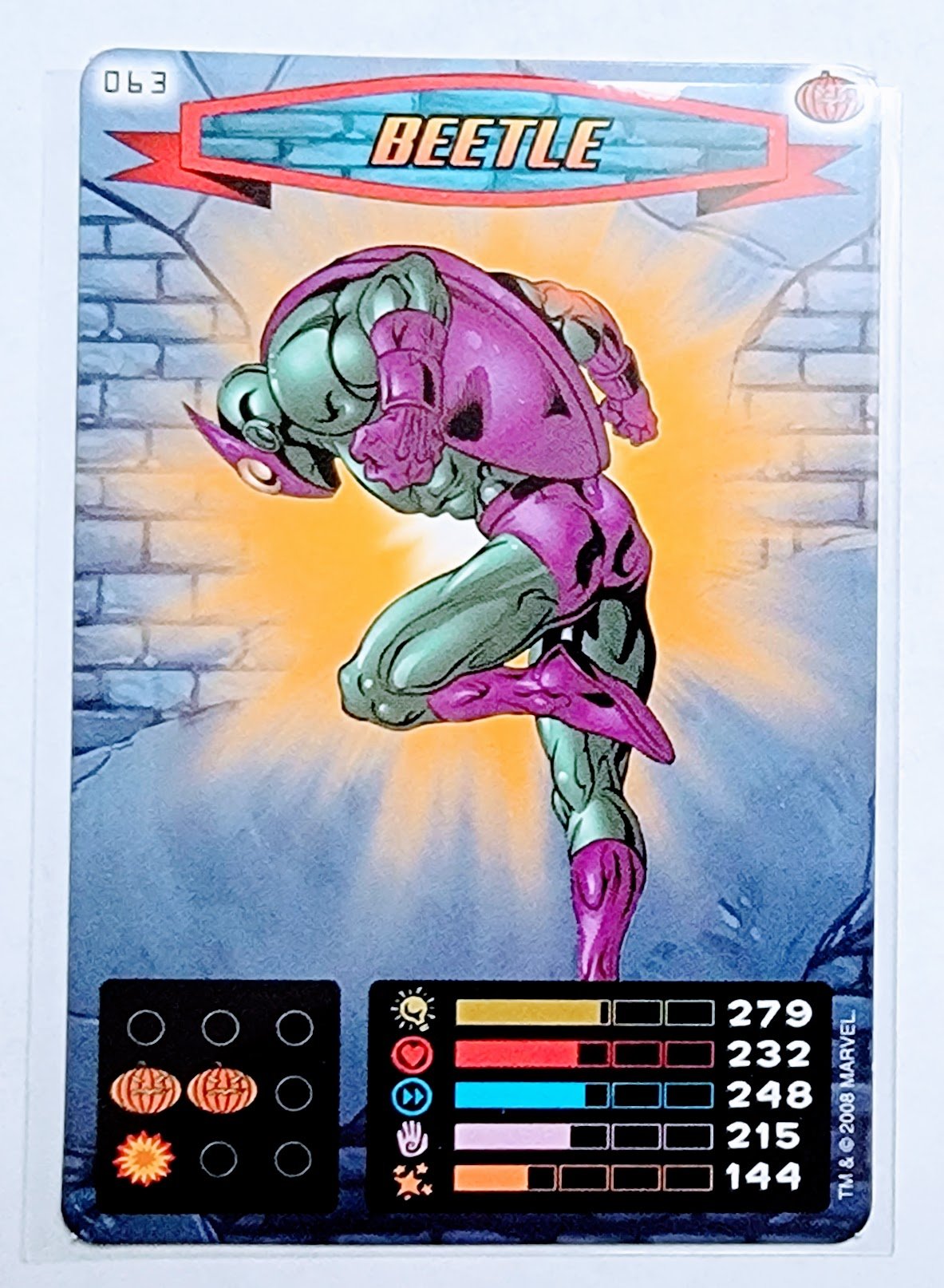 2008 Spiderman Heroes and Villains Beetle #63 Marvel Booster Trading Card UPTI simple Xclusive Collectibles