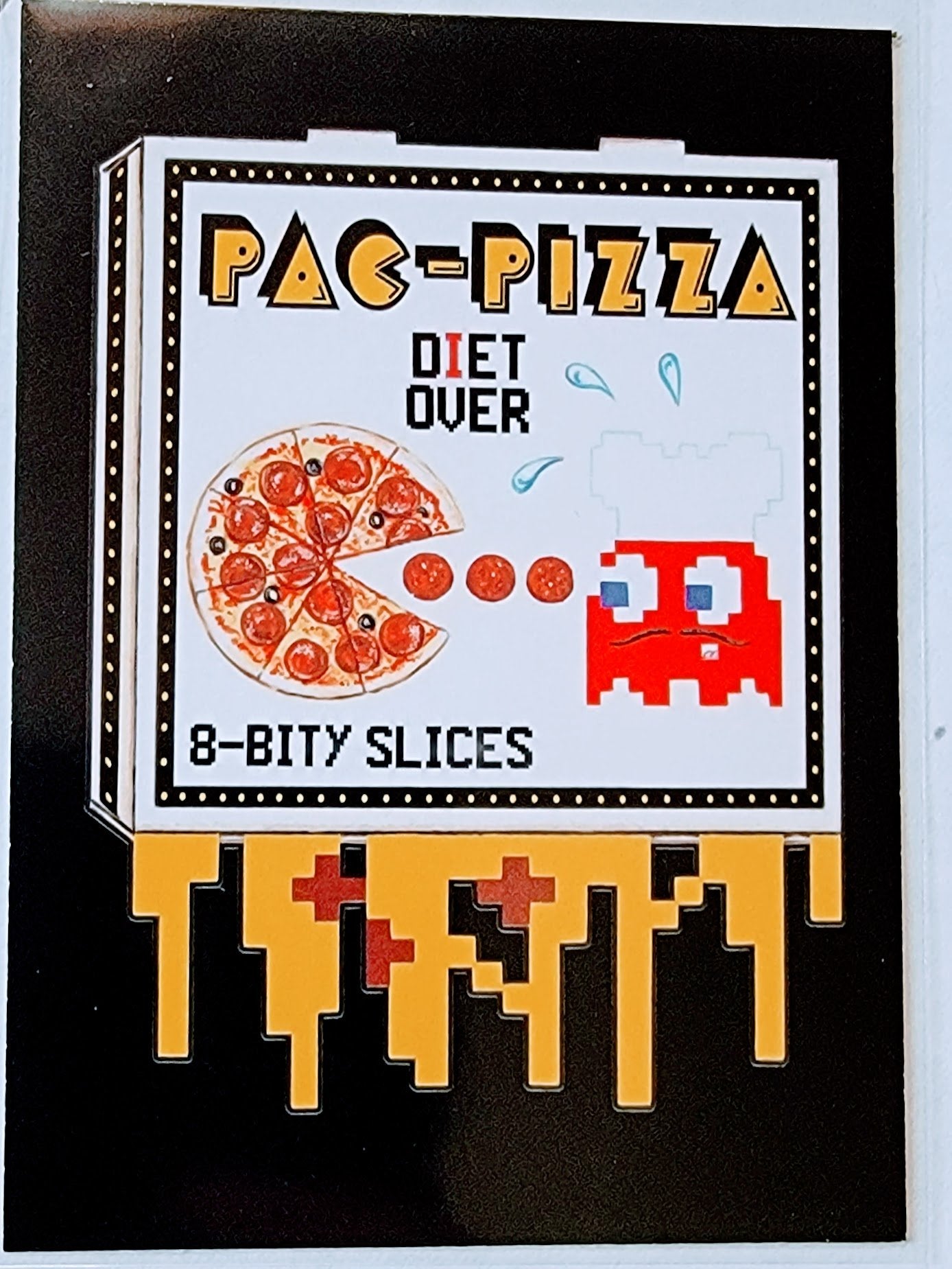 2017 Wacky Packages 50th Anniversary Pac-Pizza Diet Over Sticker Trading Card MCSC1 simple Xclusive Collectibles