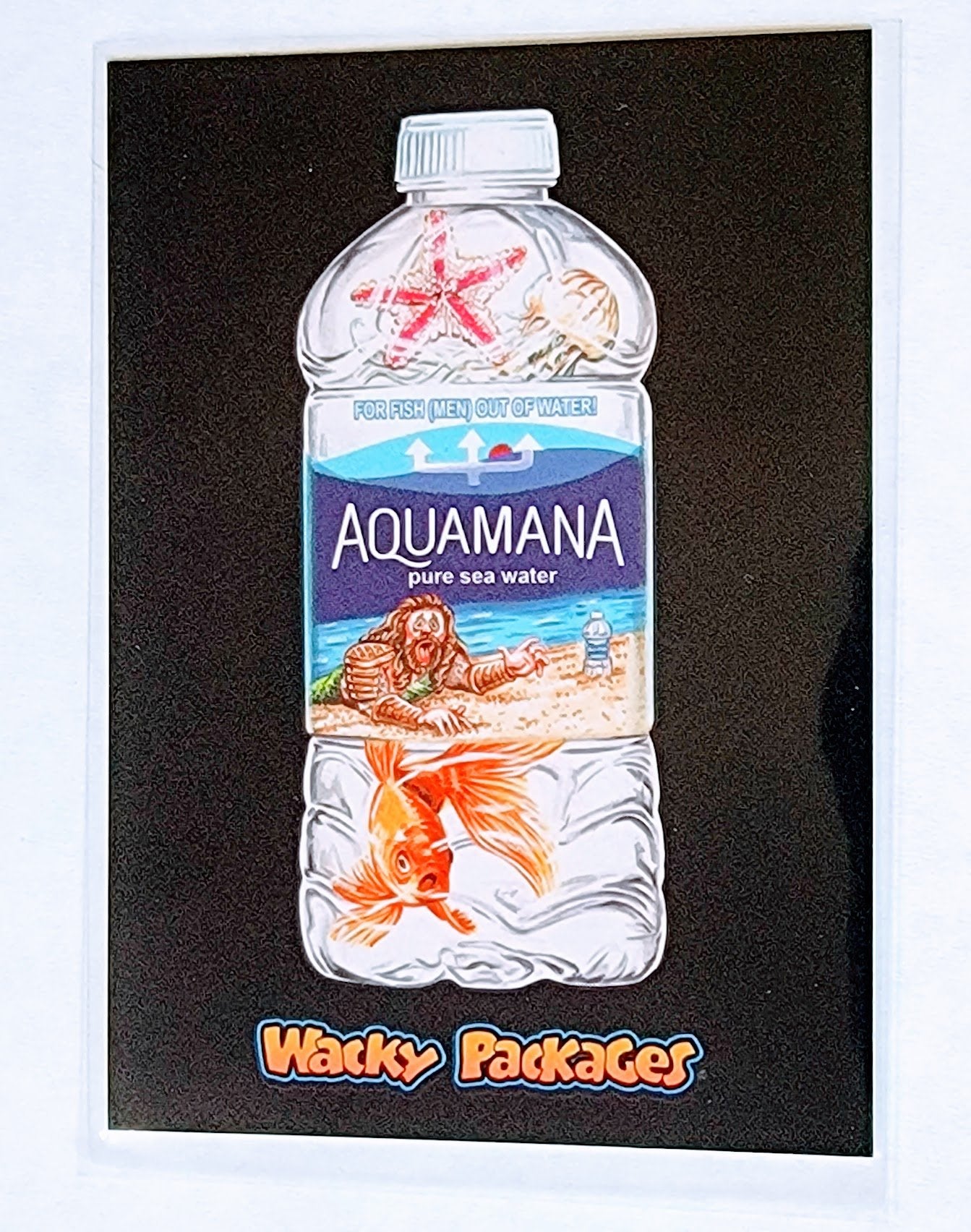 2017 Wacky Packages 50th Anniversary Aquamana Pure Sea Water Sticker Trading Card MCSC1 simple Xclusive Collectibles
