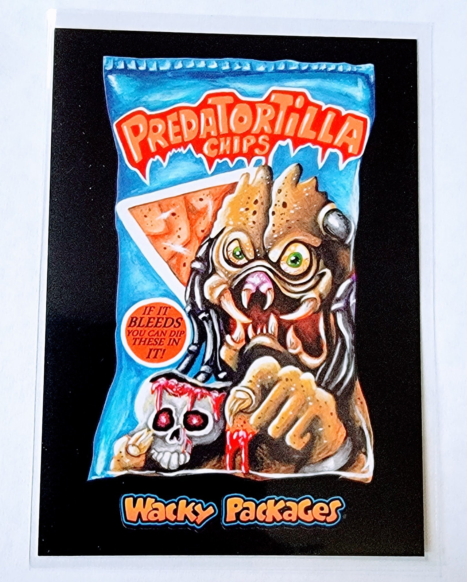 2017 Wacky Packages 50th Anniversary Predatortilla Chips Sticker Trading Card MCSC1 simple Xclusive Collectibles