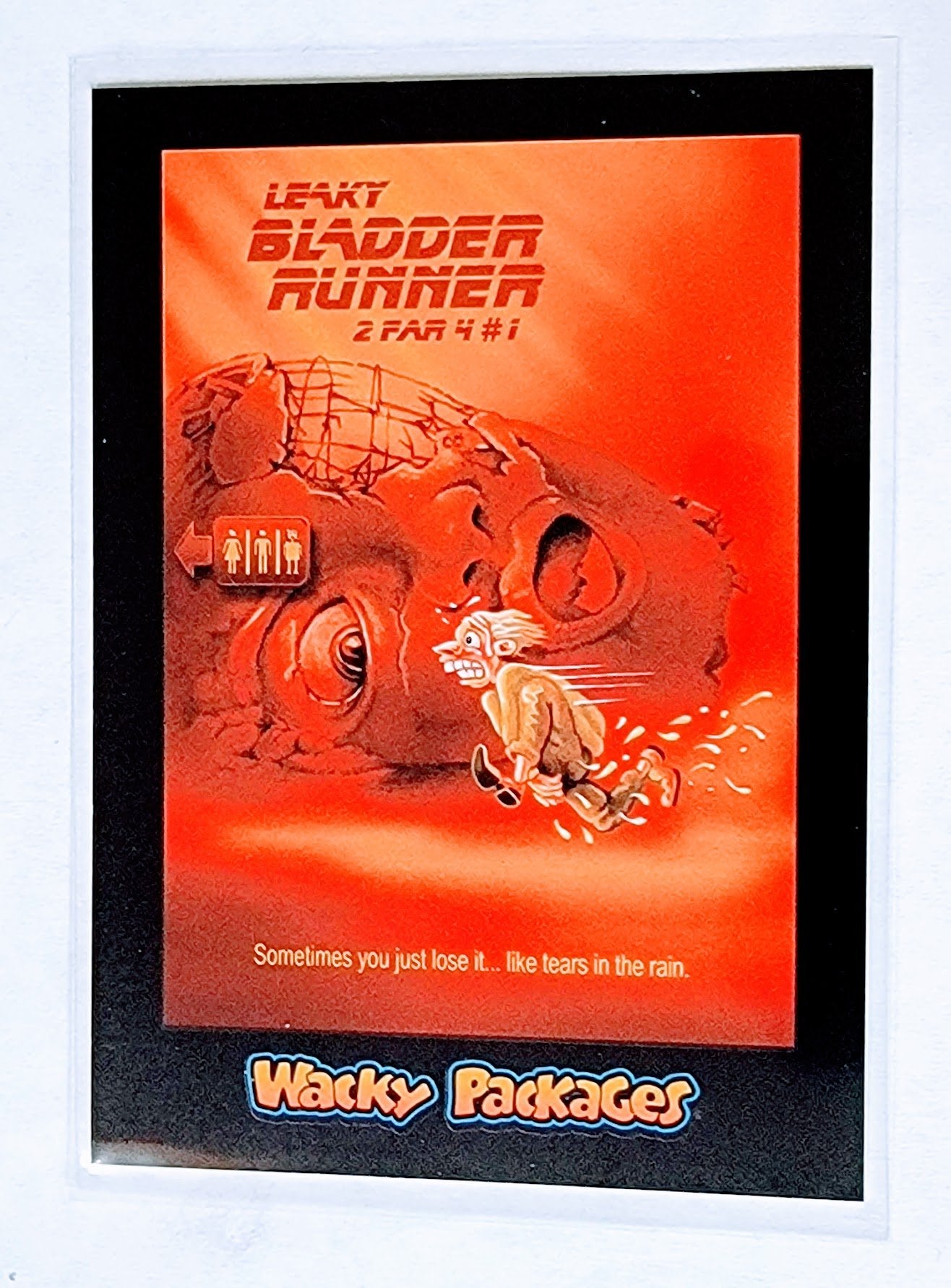 2017 Wacky Packages 50th Anniversary Leaky Bladder Runner Sticker Trading Card MCSC1 simple Xclusive Collectibles