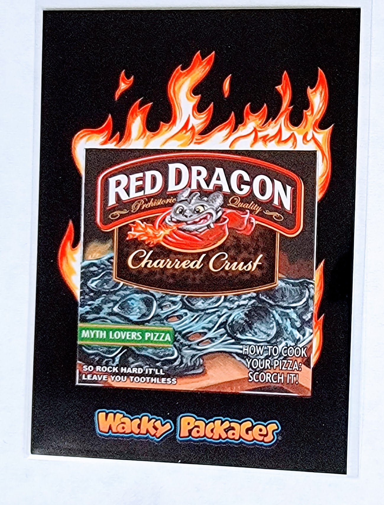 2017 Wacky Packages 50th Anniversary Red Dragon Charred Crust Sticker Trading Card MCSC1 simple Xclusive Collectibles