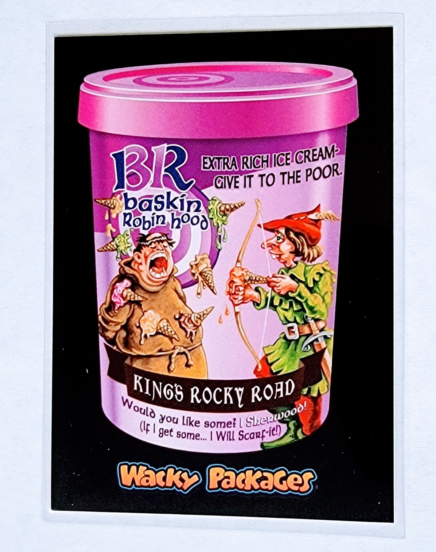 2017 Wacky Packages 50th Anniversary Baskin Robin Hood Sticker Trading Card MCSC1 simple Xclusive Collectibles