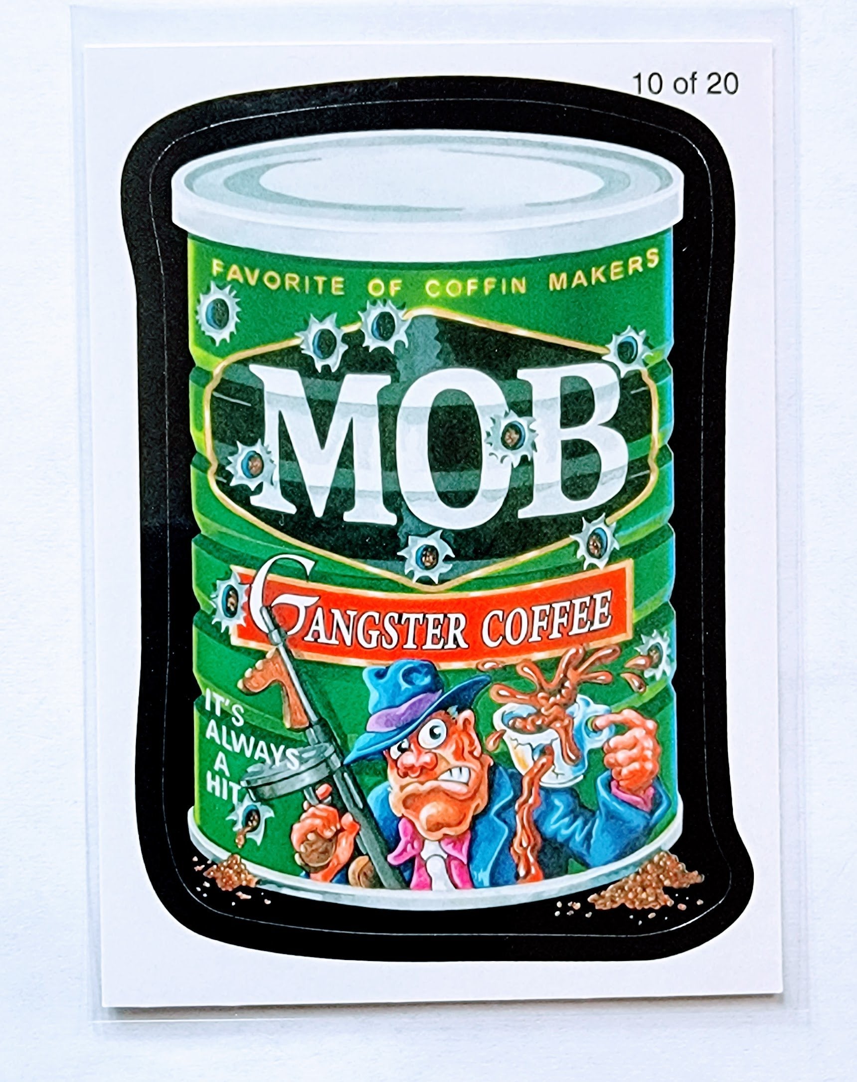 2010 Wacky Packages Series 7 Mob Gangster Coffee Sticker Trading Card MCSC1 simple Xclusive Collectibles