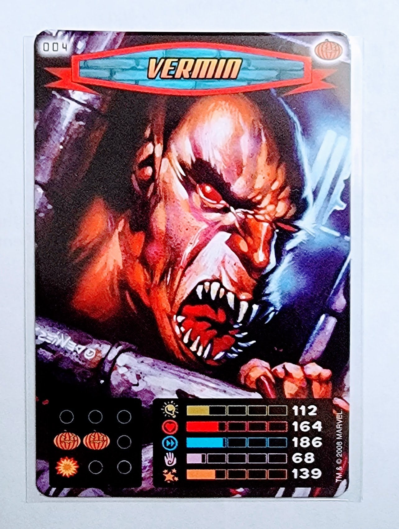 2008 Spiderman Heroes and Villains Vermin #4 Marvel Booster Trading Card UPTI simple Xclusive Collectibles