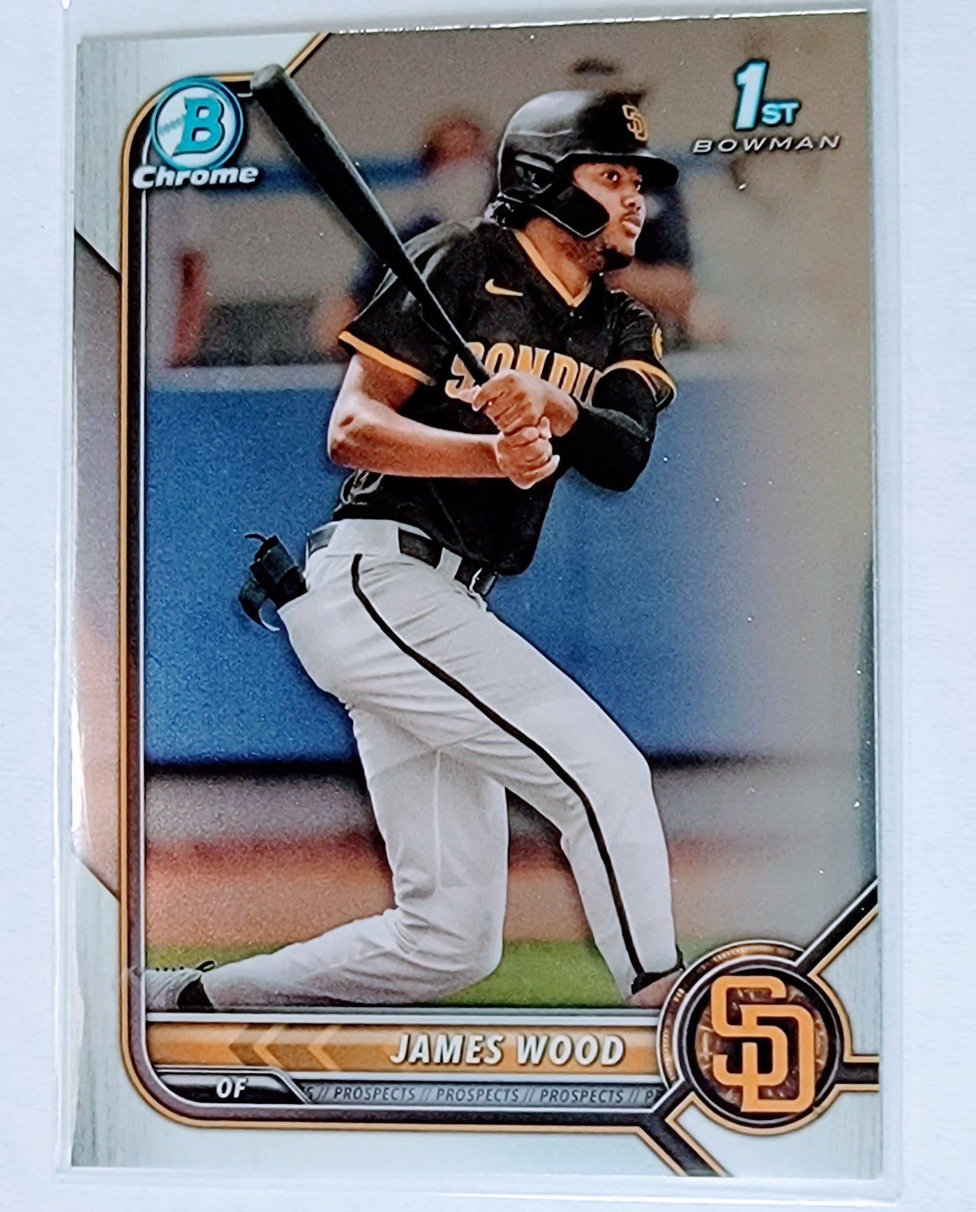 2022 Bowman Chrome James Wood 1st on Bowman Baseball Trading Card SMCB