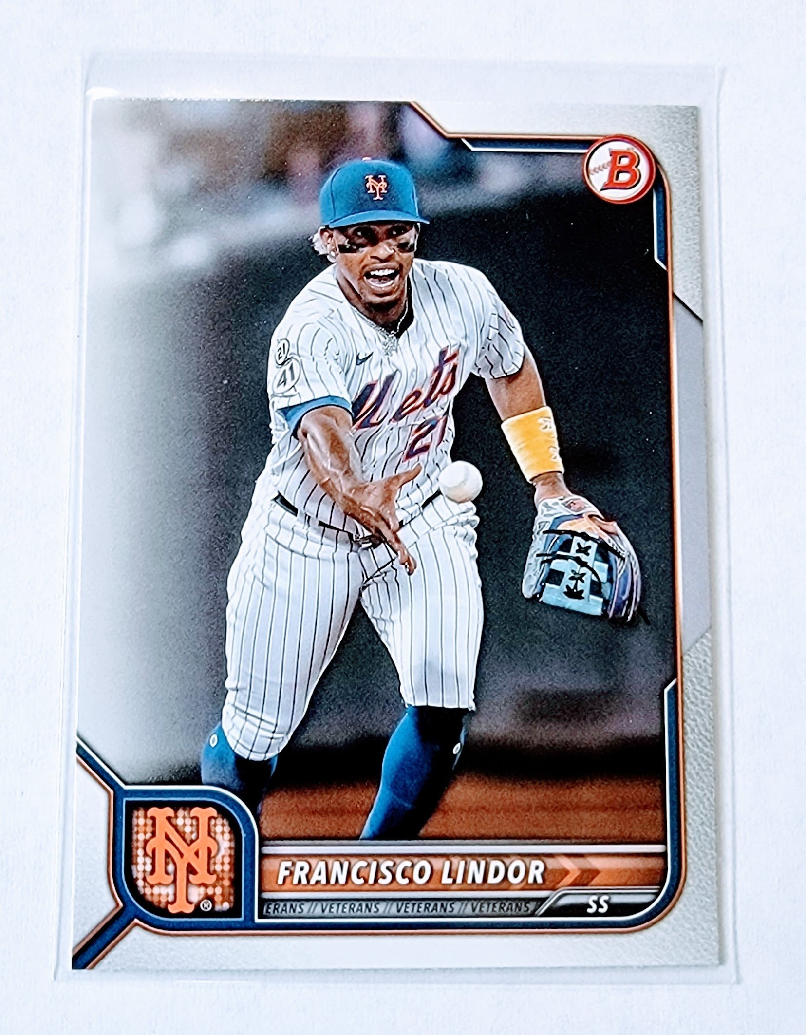 2022 Bowman Francisco Lindor Baseball Trading Card SMCB1 simple Xclusive Collectibles