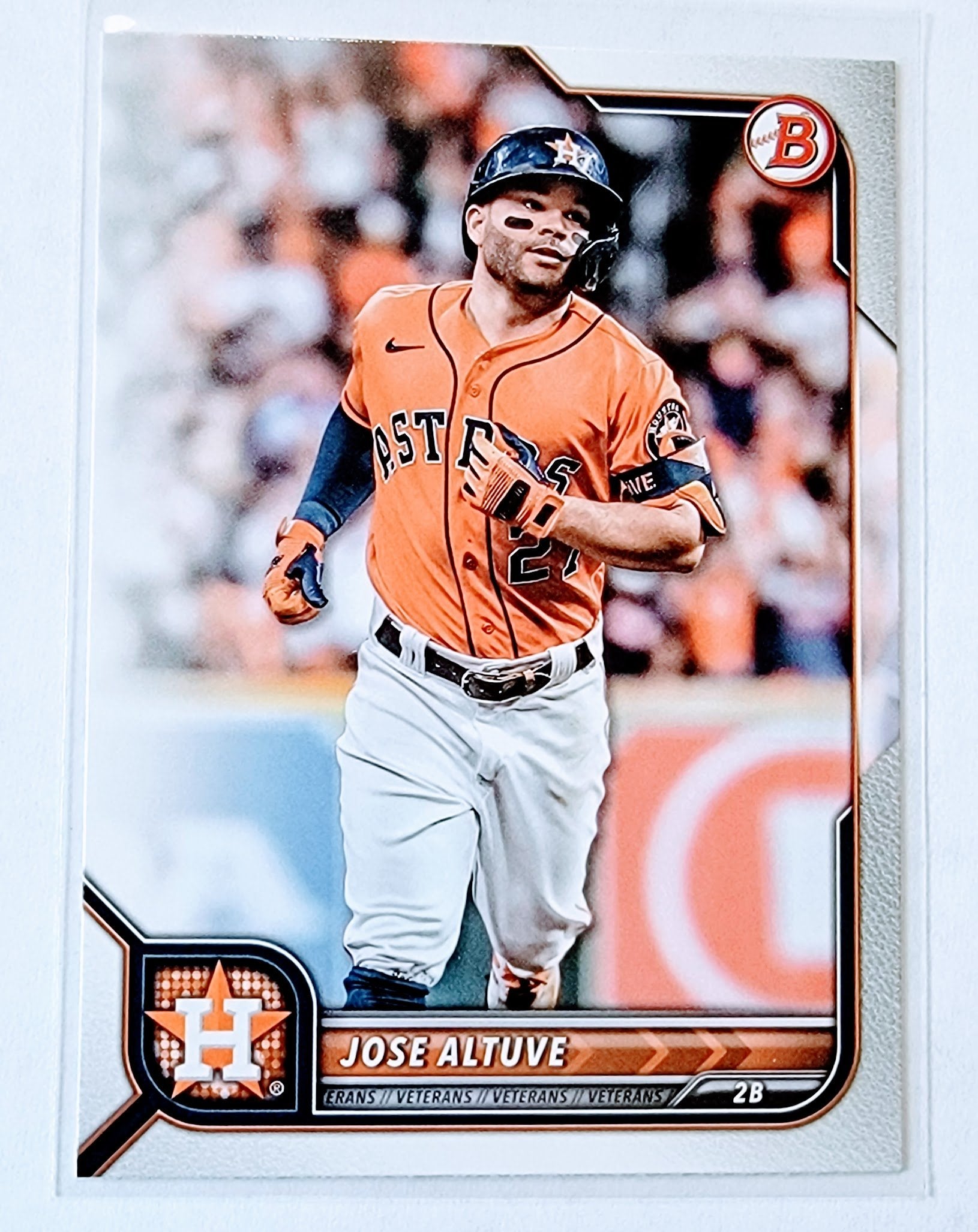 2022 Bowman Jose Altuve Baseball Trading Card SMCB1 simple Xclusive Collectibles